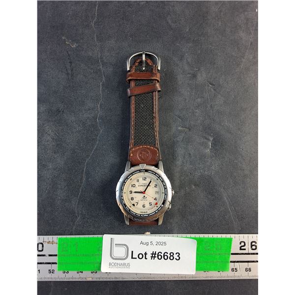 Timex Expedition Watch with Alarm and Leather Band - Tested