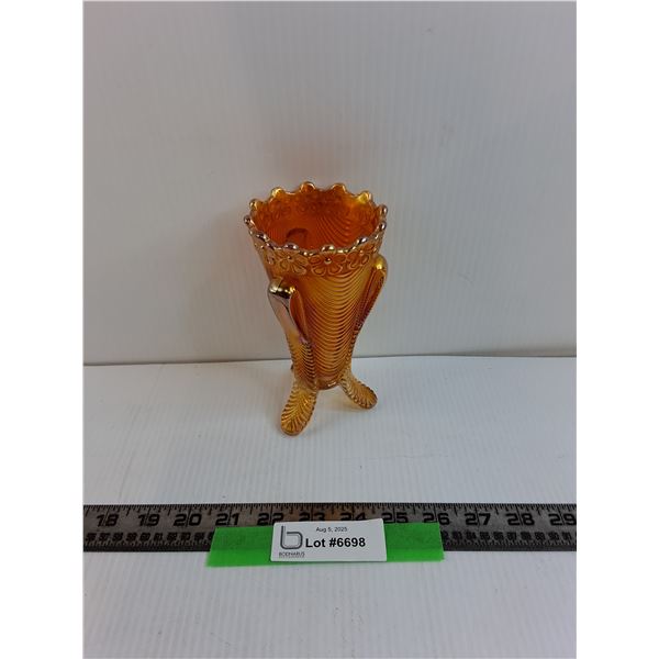 7" Northwood Daisy and Drape Marigold Carnival Glass Vase