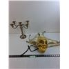 Image 1 : 12" Metal Candle Stick And Jester Mask