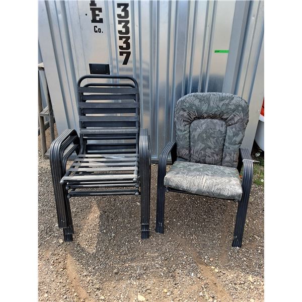 ** (4) Patio Chairs 25" x 25" x 35", Missing Cushions, Cannot Ship