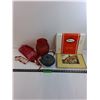 Image 1 : Red Glass Vase, Cast Iron Kettle, Umbrella, Pimpernel Place Mats Set