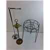 Image 2 : Metal Holders (Plant Stand, Toilet Paper, Fireplace Implements) - Pickup Only