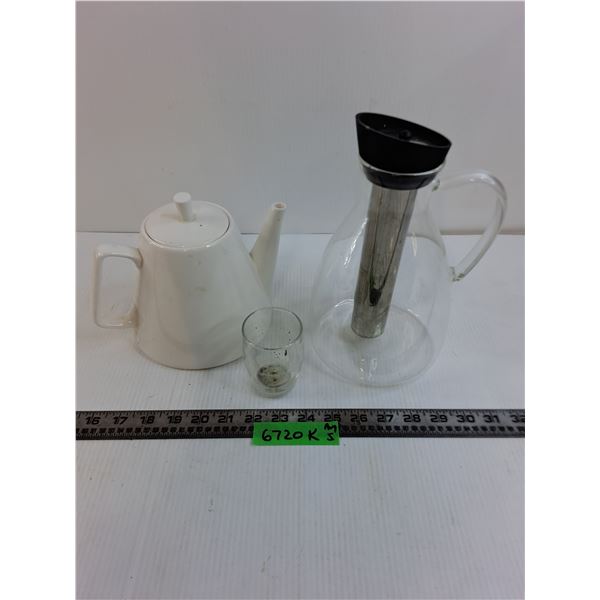 PC Ceramic Teapot, Filtered Pitcher, Glass
