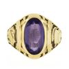 Image 4 : Collectible Antique 14k Yellow Gold Oval Bezel Set Amethyst Detailed Class Ring