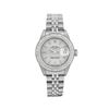 Image 2 : Rolex Ladies Stainless Steel Quickset Silver Index Diamond Bezel Date Watch With