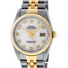 Image 1 : Rolex Mens Two Tone Cream Arabic Jubilee Dial Sapphire Datejust Wristwatch 36MM