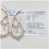 Image 2 : 4.06 ctw Diamond 18K Rose & White Gold Chandelier Dangle Earrings