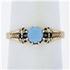 Image 6 : Antique Victorian 9k Rose Gold 5mm Round Cabochon Turquoise w/ Seed Pearls Ring