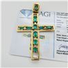 Image 1 : 3.10 ctw Emerald 14KT Yellow Gold Cross Pendant