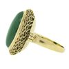 Image 4 : Vintage 18k Gold Oval Cabochon Jade Solitaire Twisted Wire Halo Cocktail Ring