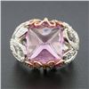 Image 8 : 18k Gold Sugarloaf Lab Grown Pink Sapphire & Diamond Butterfly Cocktail Ring