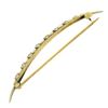 Image 2 : Antique Victorian 14K Yellow Gold Round Sapphire Seed Pearl Crescent Pin Brooch