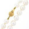 Image 5 : 18" Classic 7-7.5mm White Pearl Strand Necklace w/ 14k Gold Grooved Ball Clasp