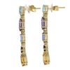 Image 3 : EFFY 14K Gold Multi Shapes Genuine Colored Stones Long Drop Dangle Earrings