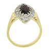 Image 2 : Vintage 14k Gold 1.57 ctw Marquise Garnet & Old Single Diamond Halo Cocktail Rin