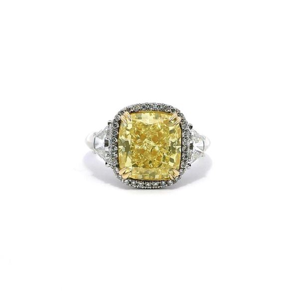 Platinum Fancy Yellow Diamond Ring