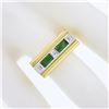 Image 3 : Unisex Vintage 18k Gold 1.10 ctw Baguette Tourmaline & Square Diamond Band Ring