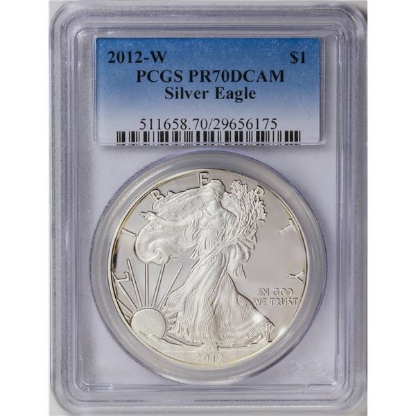 2012-W American Silver Eagle.999 Fine Silver Dollar Coin PCGS PR70DCAM