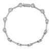 Image 1 : French 18k Gold 3 ctw Princess & Round Diamond Geometric Line Statement Bracelet
