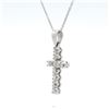 Image 3 : 14kt WG Cross Pendant with chain 0.50 cts