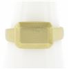 Image 5 : Solid 14K Yellow Gold Rectangular Engravable Center Matte Finish Signet Ring