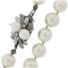 Image 2 : 17" 7.5mm White Cultured Pearl Strand Necklace w/ 14k Gold Diamond & Pearl Clasp