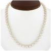 Image 6 : 17" 7.5mm White Cultured Pearl Strand Necklace w/ 14k Gold Diamond & Pearl Clasp