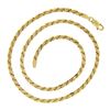 Image 4 : Italian Solid 14K Yellow Gold 17" 3.2mm Flat Polished Rope Link Chain Necklace