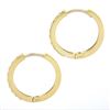 Image 2 : NEW 14k Yellow Gold 0.32 ctw Round Diamond 16.2mm Snap Clasp Huggie Hoop Earring