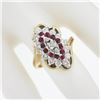 Image 7 : Vintage H. Stern 14K Gold 1.60 ctw Ruby & Diamond Marquise Shape Cocktail Ring