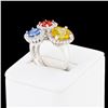 Image 3 : 6.95 ctw Multi-Color Sapphire and 0.38 ctw Diamond 14K White Gold Ring