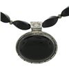 Image 4 : Vintage Handmade Navajo Silver Black Onyx Pendant on 18" Custom Bead Necklace
