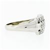 Image 5 : Antique Late Art Deco 14k White Gold.50 ctw Old Diamond Wide Statement Band Ring