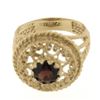 Image 1 : Vintage 10k Yellow Gold 1 ctw Round Multi Prong Set Garnet Twisted Wire Round Ri