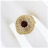 Image 6 : Vintage 10k Yellow Gold 1 ctw Round Multi Prong Set Garnet Twisted Wire Round Ri