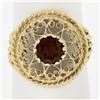 Image 8 : Vintage 10k Yellow Gold 1 ctw Round Multi Prong Set Garnet Twisted Wire Round Ri