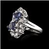 Image 2 : 3.57 ctw Tanzanite and 2.07 ctw Diamond 14K White Gold Ring