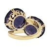 Image 3 : Vintage 14k Yellow Gold Round Alexandrite Purple Twin Moi et Toi Bypass Ring