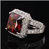 Image 2 : 11.83 ctw Spessartite Garnet and 2.36 ctw Diamond 14K White Gold Ring