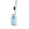 Image 4 : New 14k Gold 2.44 ctw Pear Aquamarine & Sapphire Pendant & Adjustable Cable Chai