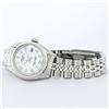 Image 5 : Rolex Ladies Stainless Steel White Dial White Gold Fluted Bezel Wristwatch