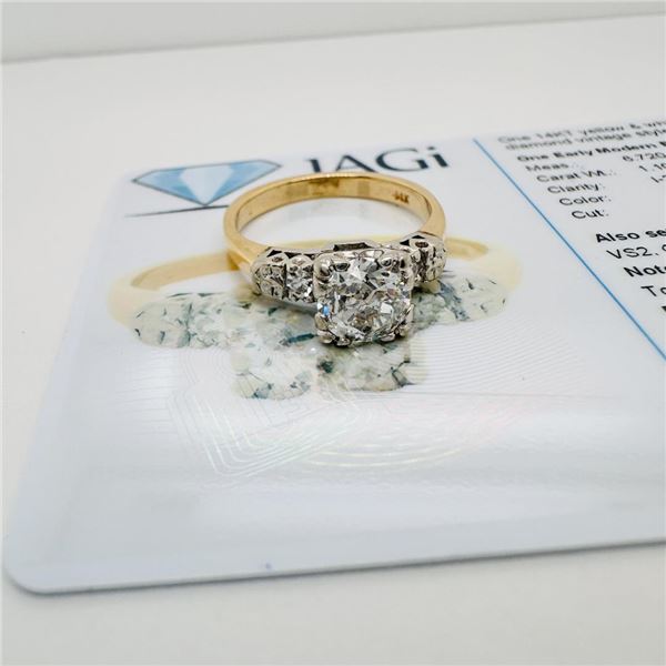 1.21 ctw Diamond 14KT Yellow and White Gold Vintage Engagement Ring