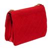 Image 3 : Chanel Red Quilted Fabric Single Flap Bag