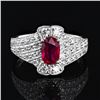 Image 1 : 1.02 ctw UNHEATED Ruby and 0.79 ctw Diamond 18K White Gold Ring (GIA CERTIFIED)