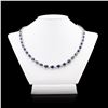 Image 1 : 34.28 ctw Blue Sapphire and 7.39 ctw Diamond 14K White Gold Necklace