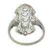 Image 7 : Antique Edwardian Platinum 1 ctw Old Diamond Milgrain Detailed Long Dinner Ring