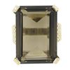 Image 4 : Vintage 12K Gold Large Octagonal Cut Smoky Quartz Solitaire Cocktail Ring