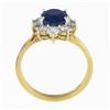 Image 9 : 18K Gold 2.95 ctw GIA Burma No Heat Oval Blue Sapphire Diamond Halo Cocktail Rin