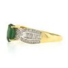 Image 6 : 14k TT Gold 1.86 ctw Oval Prong Emerald w/ Baguette & Round Diamond Sides Ring