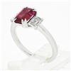 Image 9 : NEW Platinum 2.01 ctw GIA NO HEAT Pink Sapphire & Diamond 3 Stone Engagement Rin